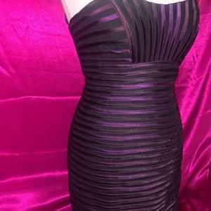 JS collection size 6 like new mixed purple stripe spaghetti strap mesh